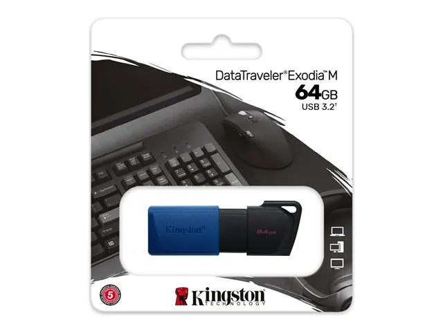 [CH411KNG37] Kingston DataTraveler Exodia M - Unidad flash USB - 64 GB - USB 3.2 Gen 1