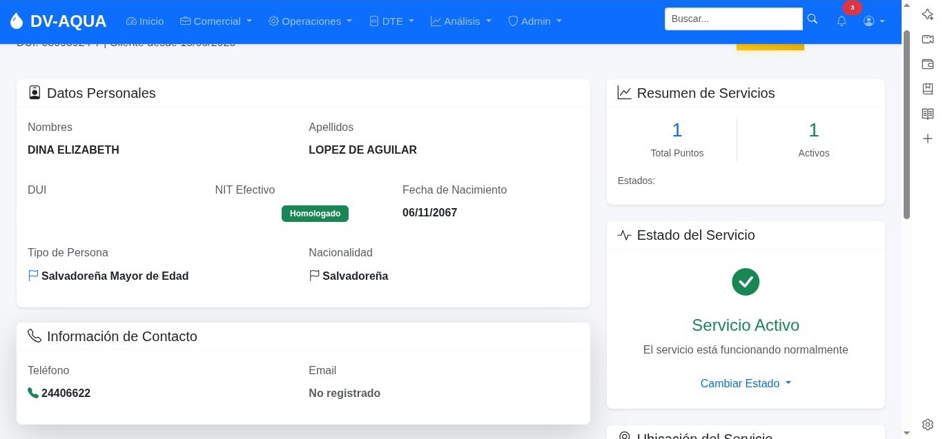 DV-AQUA - Sistema de gestión para asociaciones de agua